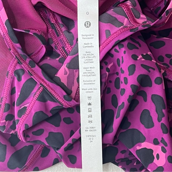 LULULEMON NWT SCULPT TANK TOP CHEETAH CAMO MAGENTA PURPLE MULTI SPOT 0 2 - Picture 12 of 12